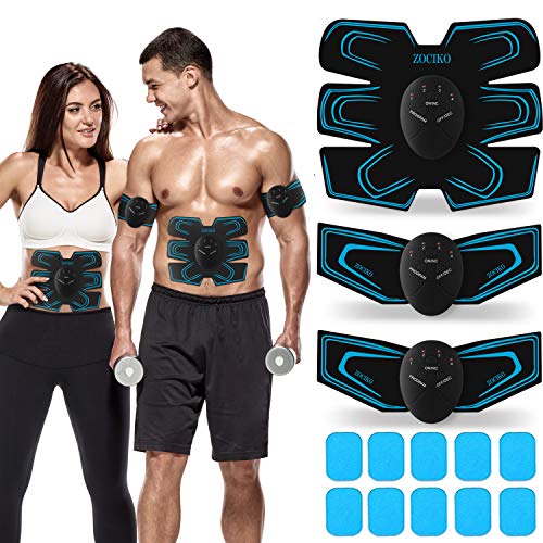 Product Cover zociko ABS Stimulator Muscle Toner, Abdominal Toning Belt Portable Muscle Trainer Body Muscle Fitness Trainer 6 Modes & 10 Levels Simple Operation for Abdomen/Arm/Leg Training Men Women