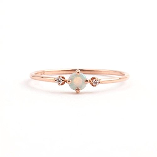 Product Cover Meolin Women's Ring Opal Crystal Band Rings Finger Rings,Zinc Alloy,Size6