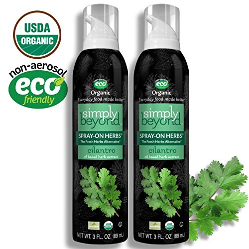 Product Cover Simply Beyond, Organic Spray-On Herbs, Cilantro, 3 Fl. Oz. (Cilantro, 2 Pack)