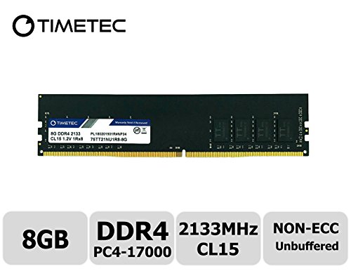 Product Cover Timetec Hynix IC 8GB DDR4 2133MHz PC4-17000 Unbuffered Non-ECC 1.2V CL15 1Rx8 Single Rank 288 Pin UDIMM Desktop Memory RAM Module Upgrade (8GB)