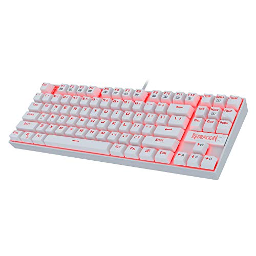 Product Cover Redragon K552W 60% Mechanical Gaming Keyboard Compact 87 Key Mechanical Computer Keyboard KUMARA USB Wired Cherry MX Blue Equivalent Switches for Windows PC Gamers (White RED LED Backlit)