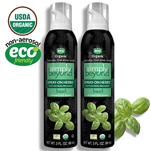 Product Cover Simply Beyond, Organic Spray-On Herbs, Basil 3 Fl. Oz. (Basil, 2 Pack)