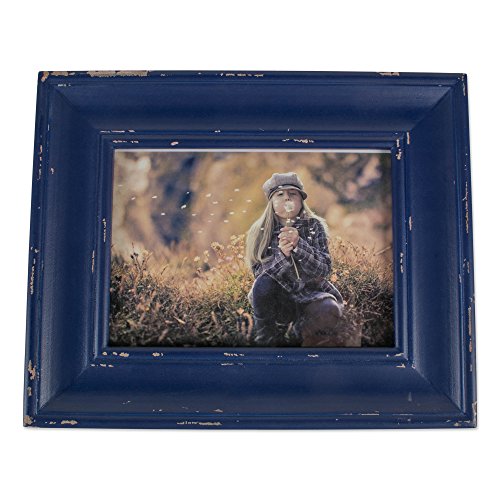 Product Cover DII Z02188 Rustic Farmhouse Distressed Wooden Picture Frame for Wall Hanging or Desk Use, 4x6, Navy