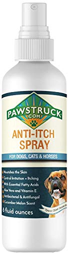 Product Cover Pawstruck Anti-Itch Spray for Dogs + Cats, Aloe - 8 oz - Cat + Dog Hot Spot Treatment, Mange, Ringworm, Yeast Infection, Itching Skin Relief, Allergy Itch, Acne, Antibacterial Antifungal, USA