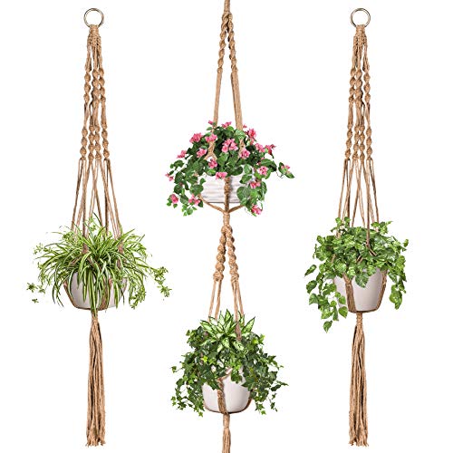 Product Cover TimeYard Macrame Plant Hangers Set of 3 - Handmade Indoor Outdoor Hanging Planter Plant Holder - Modern Boho Home Decor