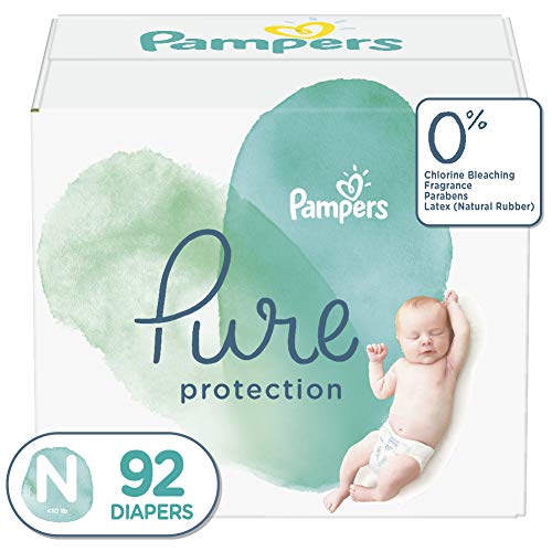 Product Cover Diapers Newborn/Size 0, (< 10 lb), 92 Count - Pampers Pure Protection Disposable Baby Diapers, Hypoallergenic and Unscented Protection, Giant Pack