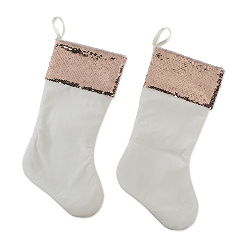Product Cover DII CAMZ10923, Christmas Stockings, Velvet with Champagne Sequin Border, 2 Piece