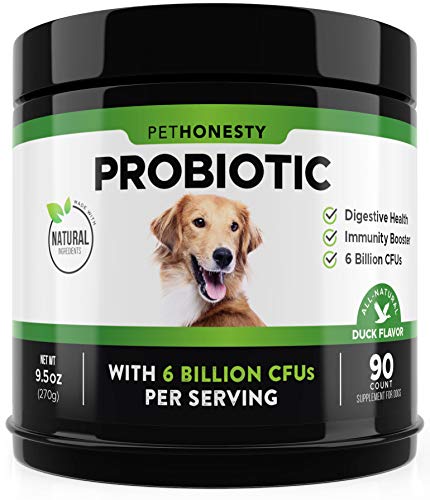 Product Cover PetHonesty Probiotics for Dogs, 90 All-Natural Advanced Dog Probiotics Chews with Prebiotics, Relieves Dog Diarrhea and Constipation, Improves Digestion, Allergy, Hot Spots, Immunity & Health (Duck)