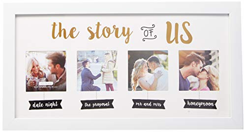 Product Cover Kate & Milo 'The Story of Us' Collage Photo Frame, White, Cherish Your Love Story, The Perfect Bridal Shower Gift