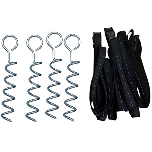 Product Cover N1Fit Trampoline Stakes Anchors - Strong and Galvanized Gives a Greater Span of Anchorage - Trampoline Anchors Trampoline Anchor kit | Trampoline Wind Stakes | Ground Anchors Heavy Duty |Spiral Anchor