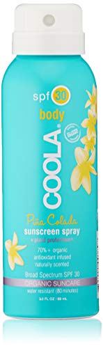 Product Cover COOLA Organic Sunscreen Body Spray, SPF 30, Certified Organic Ingredients, Farm to Face, Ultra Sheer, Continuous Spray, Water Resistant