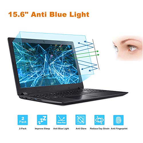 Product Cover 2-Pack 15.6 Inch Laptop Screen Protector -Blue Light and Anti Glare Filter, FORITO Eye Protection Blue Light Blocking & Anti Glare Screen Protector for 15.6