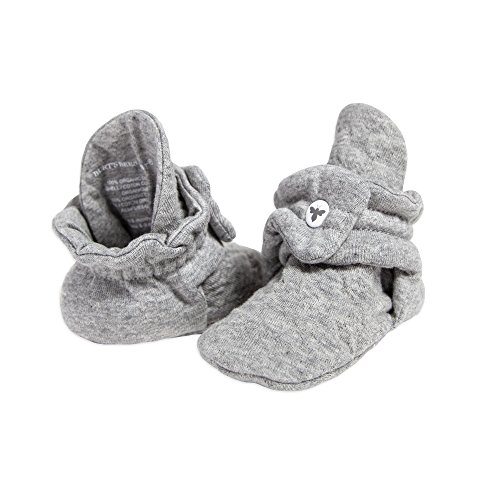 Product Cover Burt's Bees Baby Unisex Baby, Boys Girls Quilted Booties, 100% Organic Cotton, Heather Grey 0-3 Months