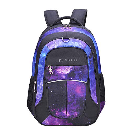 Product Cover Galaxy Backpack for Girls, Boys, Kids, Teens by Fenrici, 18inch Durable Book Bags for Elementary, Middle, Junior High School Students,A Gift That Gives Back (FAITH, L)