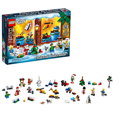 Product Cover LEGO City Advent Calendar 60201, New 2018 Edition, Minifigures, Small Building Toys, Christmas Countdown Calendar for Kids (313 Pieces)