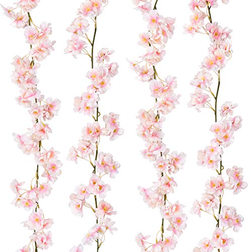 Product Cover Sunm boutique Artificial Cherry Blossom Garland Hanging Vine Silk Garland Wedding Party Decor (Pack of 2)