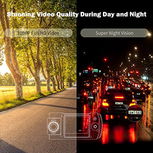 Product Cover Dash Cam, Trekpow T1 HD 1080P Car DVR Dashboard Camera with 180°Rotation Len, 2