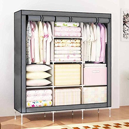 Product Cover Maison & Cuisine  6+2 Layer Fancy and Portable Foldable Collapsible Closet/Cabinet (Need to Be Assembled) (88130) (Grey)
