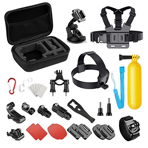 Product Cover Basic Common Action Camera Outdoor Sports Accessories Kit for Gopro Hero 8/7/6/fusion/5/Session/4/3/2/ DJI OSMO / SJ4000/5000/6000/Xiaomi Yi/AKASO/APEMAN/DBPOWER/Sony Sports DV and More