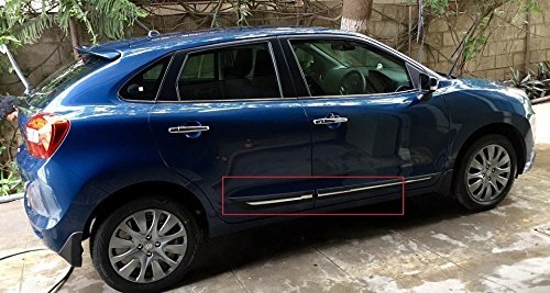 Product Cover Shoppersville Premium Quality side beading/moulding/cladding for Baleno (Imported Chrome) (Set of 4) FOR ALL MODELS INCLUDING 2019 MODEL.