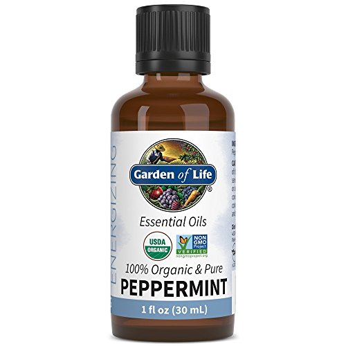 Product Cover Garden of Life Essential Oil, Peppermint 1 fl oz (30 mL), 100% USDA Organic & Pure, Undiluted & Non-GMO - for Diffuser, Aromatherapy, Meditation - Energizing, Invigorating, Refreshing, Uplifting