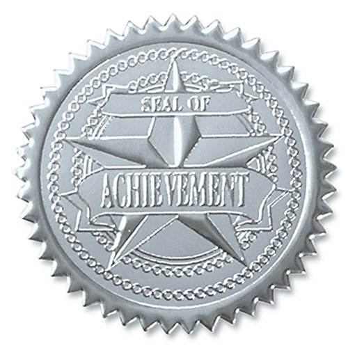 Product Cover Seal of Achievement Embossed Silver Certificate Seals, 102 Pack