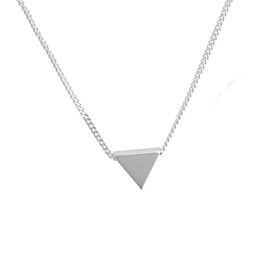 Product Cover Minimalist 925 Sterling Silver Tiny Geometric Triangle Necklace for Women