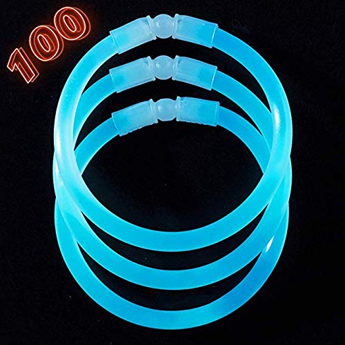 Product Cover CoBeeGlow Aqua Glow Sticks Bulk Party Supplies - 100 Glow in The Dark Bracelets - Extra Bright Party Favors - 8 Inch Bracelet Strong and Durable - Stuffers for Kids - Aqua