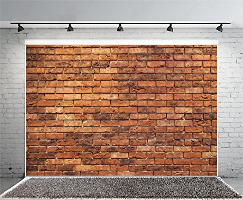 Product Cover Yeele 10x8ft Retro Brick Backdrop Vinyl Cloth Vintage Brown Brick Wall Texture Photography Background Party Booth Banner Newborn Baby Adult Portrait Wallpaper Photo Video Shooting Studio Props