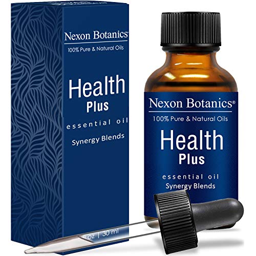 Product Cover Nexon Botanics Health Plus Essential Oil Blend 30 ml - Pure and Natural Synergy of Five Undiluted Guards Essential Oils - Defense Shield for Immune System Against Germ