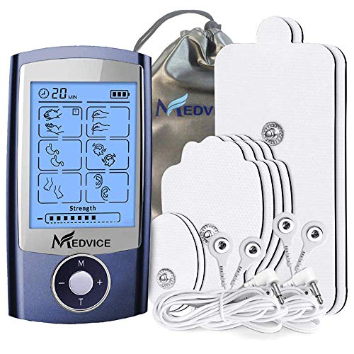 Product Cover MEDVICE Rechargeable Tens Unit Muscle Stimulator, 2nd Gen 16 Modes & 8 Upgraded Pads for Natural Pain Relief & Management, FDA Cleared Electric Pulse Impulse Mini Massager Machine