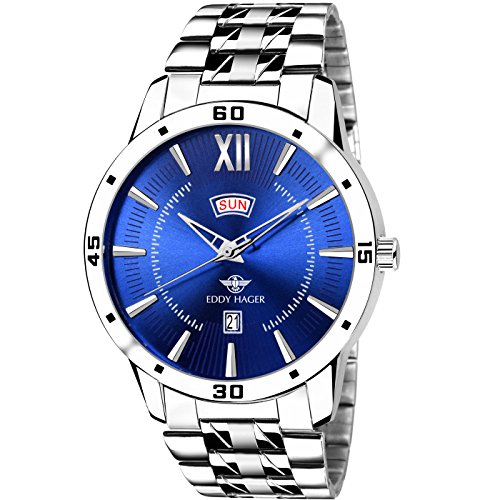 Product Cover Eddy Hager Day and Date Men's Watch EH-212 (Blue)
