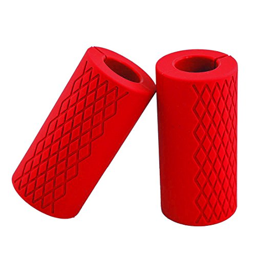 Product Cover Kobo Thick Bar Grips Turns Barbell, Dumbbell, and Kettlebell Into Shark Gripz For Fat Bar Training And Muscle Growth. Strengthen Your Forearm, Biceps, Triceps, Chest. For CrossFit, Strongman Bodybuilding
