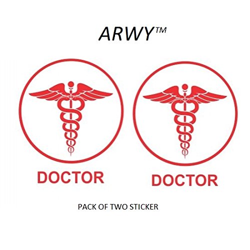 Product Cover ARWY car Stickers New Design Doctor Logo car Sticker for Window,Hood,Bumper car Stickers Colour red Size 14.5X15.5 cm