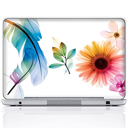 Product Cover Meffort Inc 17 17.3 Inch Laptop Notebook Skin Sticker Cover Art Decal (Free Wrist pad) - Flower Leave Design