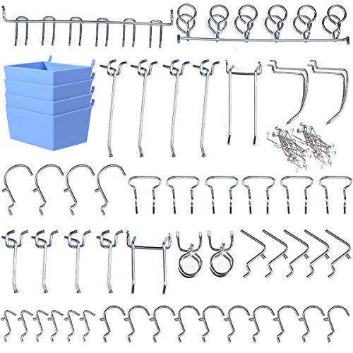 Product Cover Wangday Pegboard Hooks Accessories, Peg Board Hook Attachments Set with Pegboard Bins, Peg Locks
