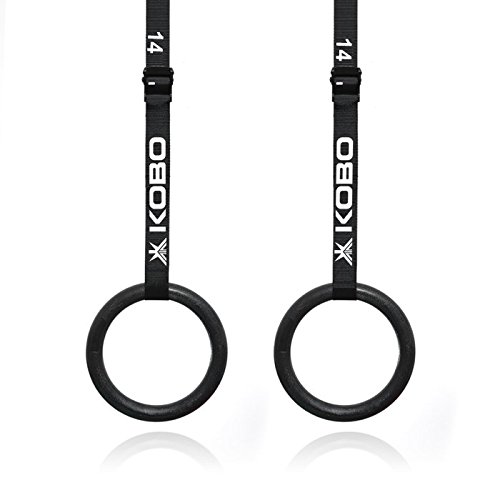Product Cover Kobo Fitness Gymnastics Rings/Roman Ring with Straps & Buckles for Cross Fitness Functional Training and Total Body Conditioning at Home (Imported)