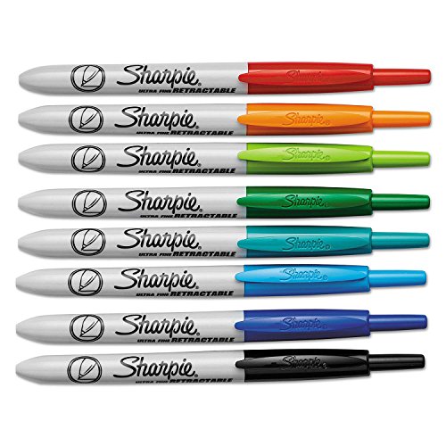 Product Cover Product of Sharpie - Retractable Ultra Fine Tip Permanent Marker, Assorted Colors - 8/Set - Permanent Markers [Bulk Savings]