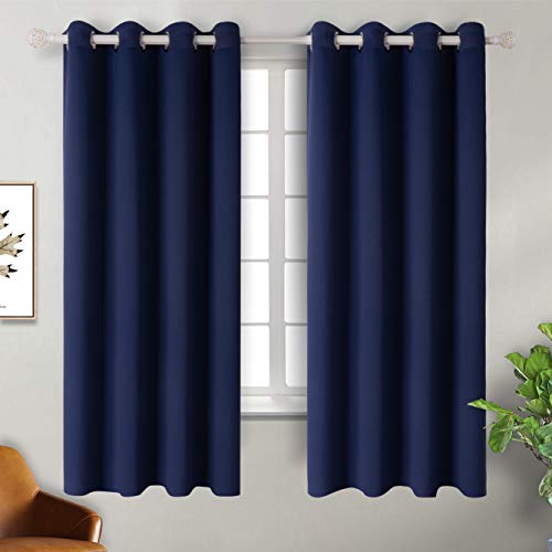 Product Cover BGment Navy Blackout Curtains for Bedroom - Grommet Thermal Insulated Room Darkening Block Out Curtains for Living Room, Set of 2 Panels (52 x 63 Inch, Dark Blue)