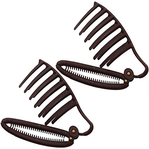 Product Cover 2pcs Women DIY Fast Styling Volume Insets Hair Clip Hair Comb Boost Comb French Twist Maker Boost Hair Up Maker Tool Set Hair Styler Party Hair Accessories (Dark brown)