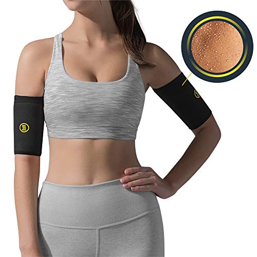 Product Cover HOT SHAPERS Arm Sleeves - Two Compression Sleeves for a Women's Workout to Lose Fat - Accessories for Weight Loss Gym Exercises - Bicep Trimmers and Slimmers Equipment (XL, Black)