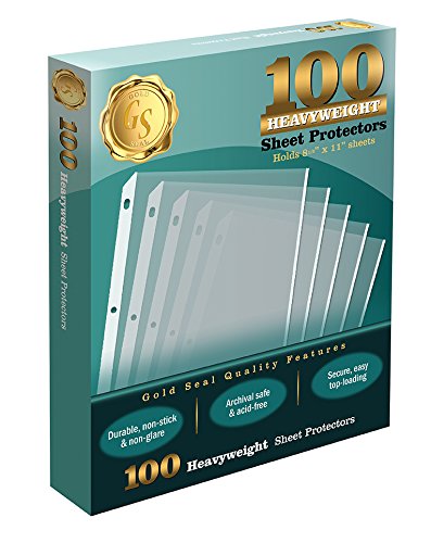 Product Cover 100 Clear Heavyweight Poly Sheet Protectors by Gold Seal, 8.5