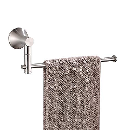 Product Cover BESy SUS304 Stainless Steel Single Hand Towel Bar 10 Inch with Swing Out Arm, Hotel Style Towel Holder Ring for Bathroom and Kitchen, 360 Degree Rotate, Wall Mounted with Screws, Brushed Nickel Finish