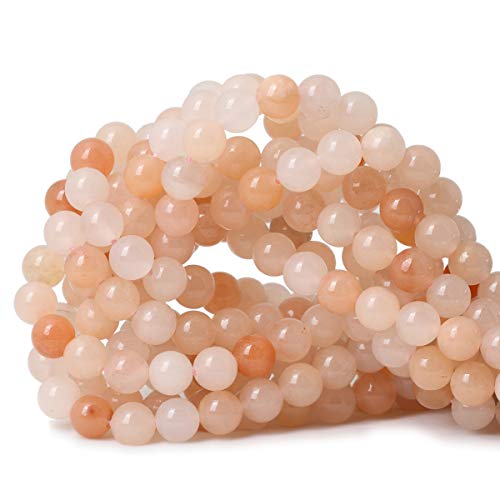 Product Cover CHEAVIAN 45PCS 8mm Natural Pink Aventurine Gemstone Round Loose Beads Stone Beads for Jewelry Making DIY Findings 1 Strand 15