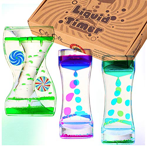 Product Cover Liquid Motion Bubbler Timer: Sensory Toy for Relaxation, Liquid Motion Timer Toy Floating Color Lava Lamp Timer - Incredibly Effective Calming Toy for Kids, Relaxing Liquid Bubbler Timer Kids & Adults