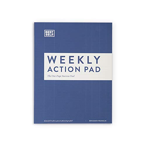 Product Cover Task Planner Weekly Action Pad by BestSelf - ToDo Notepad Planning Tool Designed to Optimize Your Week, Effectively Manage Task, Boost Productivity and Maximize Results - 52 Tear Off 8.5