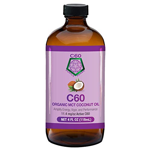 Product Cover C60 Purple Power Organic MCT Coconut Oil (4 Fl Oz) 99.99% Pure Carbon 60 Antioxidant - Third-Party Tested for Purity, Quality & Concentration - Made in The USA