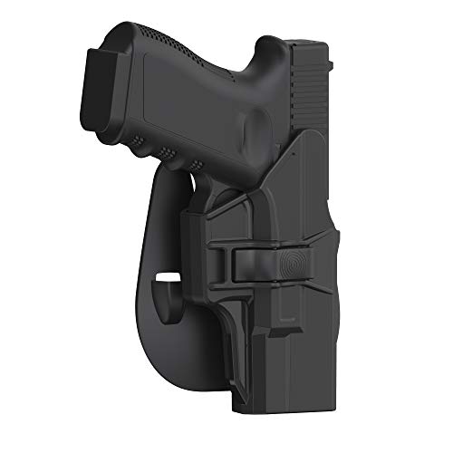 Product Cover Bedone Glock 19 Holster, OWB Paddle Holster for Glock 19 23 32 45(Gen 1 2 3 4 5), Outside Waistband Carry Polymer OWB Holster with Adjustable Paddle, Right-Handed