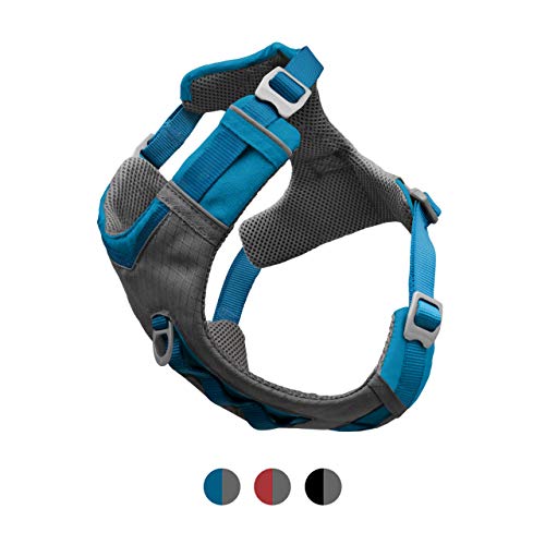Product Cover Kurgo Dog Harness for Large, Small Active Dogs | Pet Hiking Harness for Running & Walking | Everyday Harnesses for Pets | Reflective | Journey Air | Blue/Grey 2018 | Medium