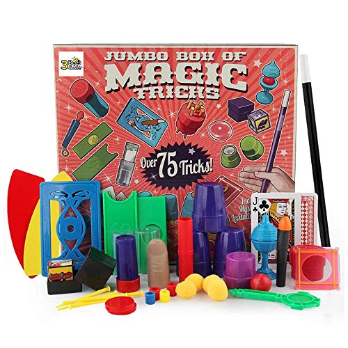Product Cover 3 Bees & Me Deluxe Magic Kit Set with Toy Wand & 75 Magic Tricks for Beginners - Best Age 6 7 8 9 10